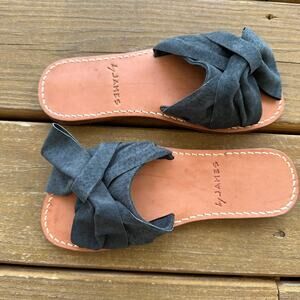 byJames The Knot Sandal - Italian Leather with Perforated Leather Knot
